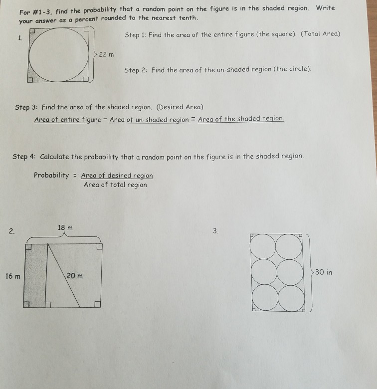 For #1-3, find the probability that a random point on | Chegg.com