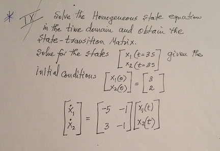 Solve the Homogeneous state equation in the time | Chegg.com