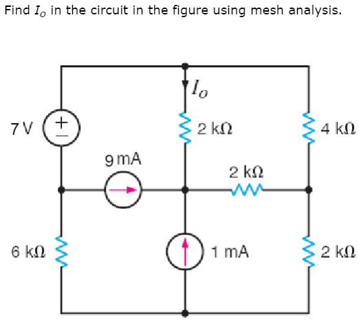 Solved Find I_0 in the circuit in the figure using mesh | Chegg.com