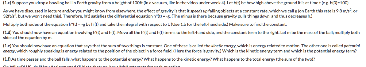 Solved Suppose you drop a bowling ball in Earth gravity from | Chegg.com