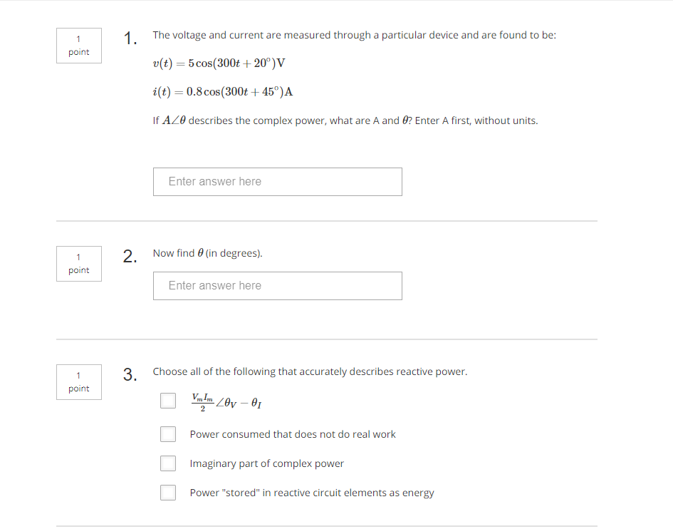 Solved The voltage and current are measured through a | Chegg.com