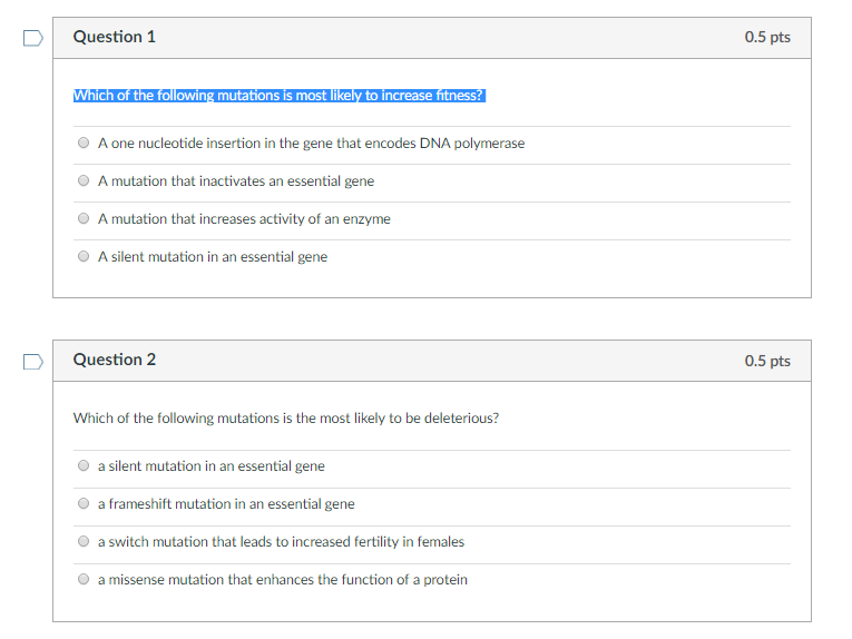 Solved Which of the following mutations is most likely to | Chegg.com