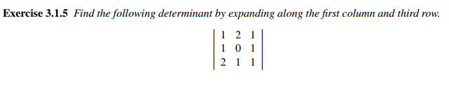 Solved Exercise 3.1.4 Find the following determinant by Chegg