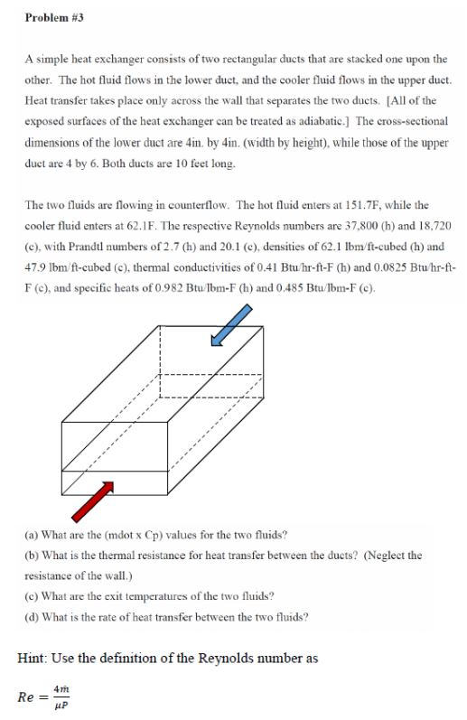 Solved Problem #3 A simple heat exchanger consists of two | Chegg.com