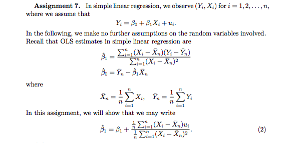 assignment for linear regression