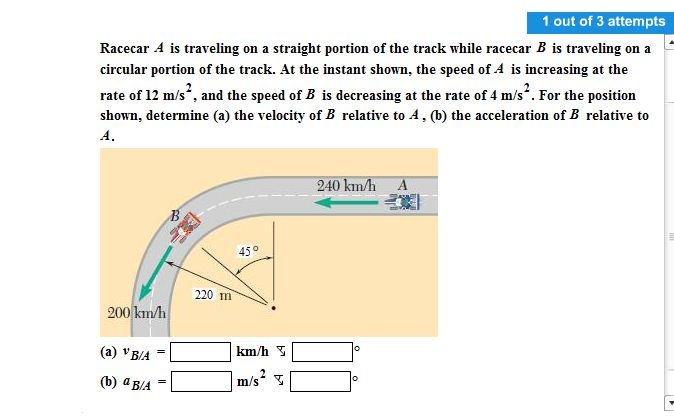 Solved Race Car A Is Traveling On A Straight Portion Of The | Chegg.com