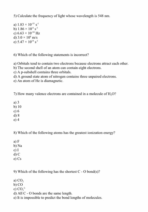 Solved Calculate the frequency of light whose wavelength is | Chegg.com