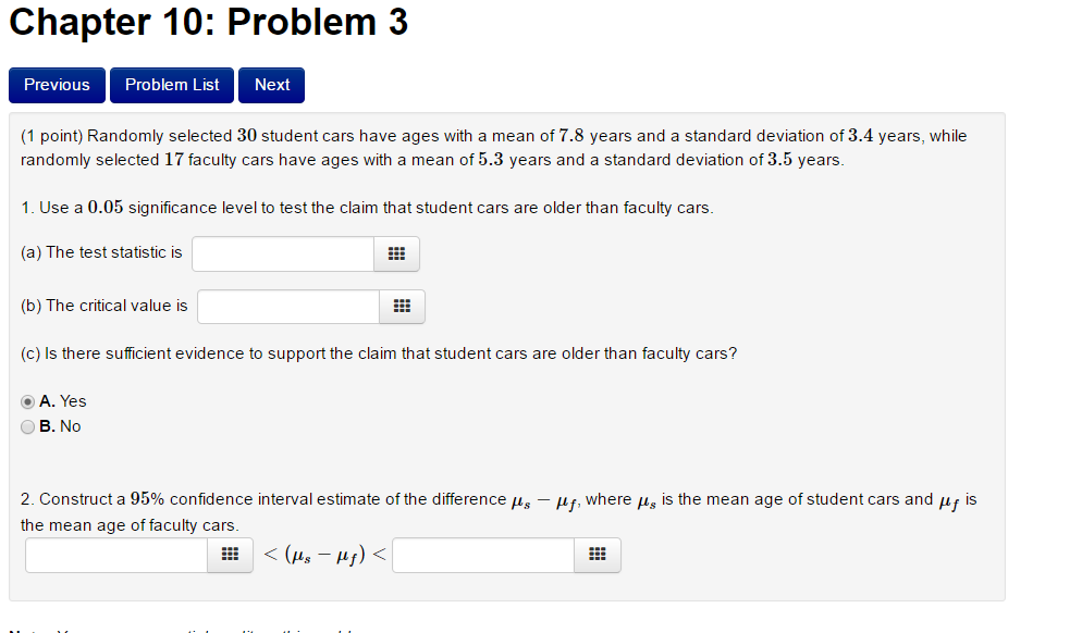 Solved Randomly selected 30 student cars have ages with a | Chegg.com