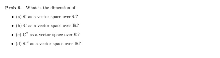 dimension of vector space c r
