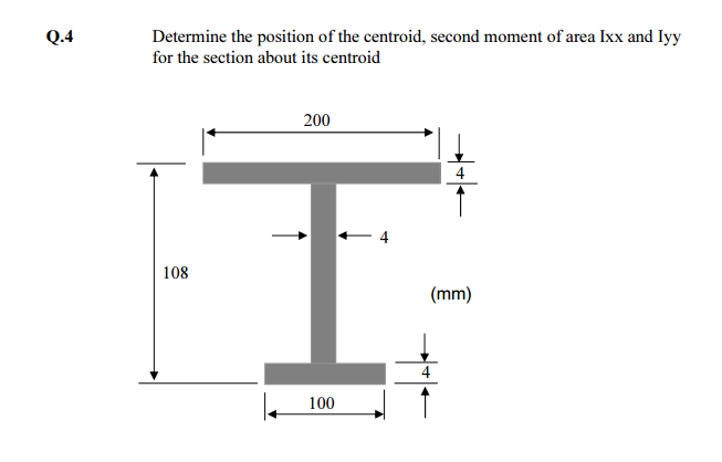 Solved Determine the position of the centroid, second moment | Chegg.com