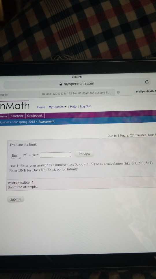 Solved 2 33 PM Myopenmath Mtech Course 30135 M 142 Chegg