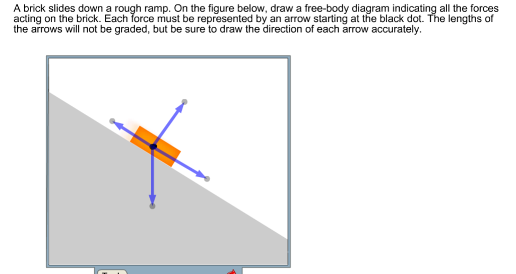 Solved A brick slides down a rough ramp. On the figure