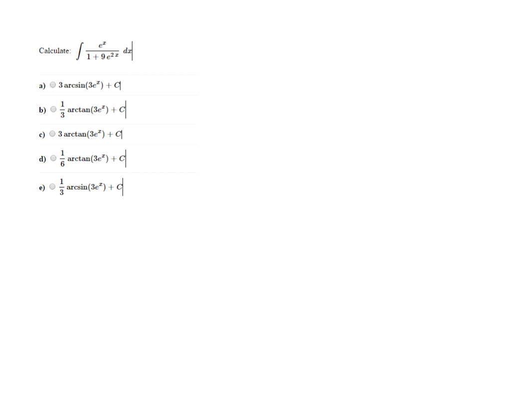 Solved Calculate Integral E x 1 9e 2x Dx A 3 Arcsin Chegg limit-of-e-x-1-x-as-x-approaches-0-full-proof