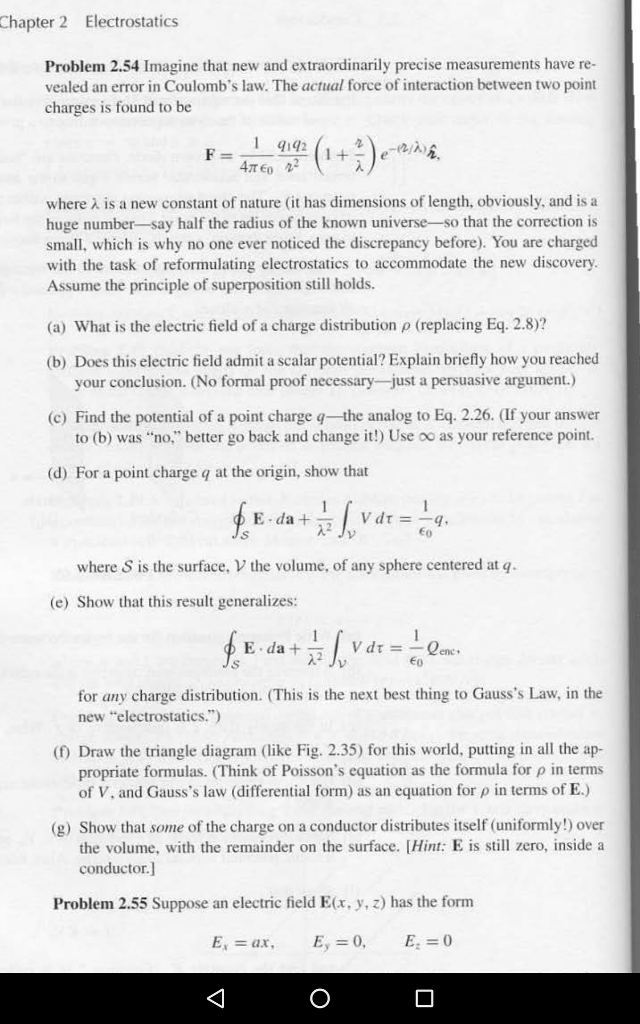 Solved Chapter 2 Electrostatics Problem 2.54 Imagine that | Chegg.com