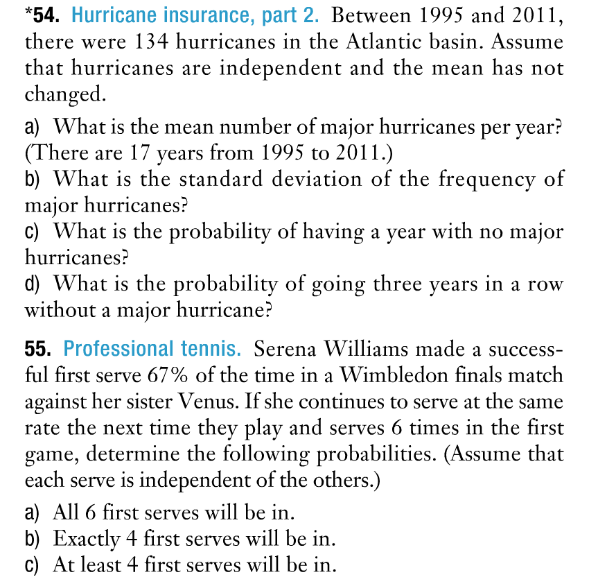 Solved *54. Hurricane Insurance, Part 2. Between 1995 And | Chegg.com