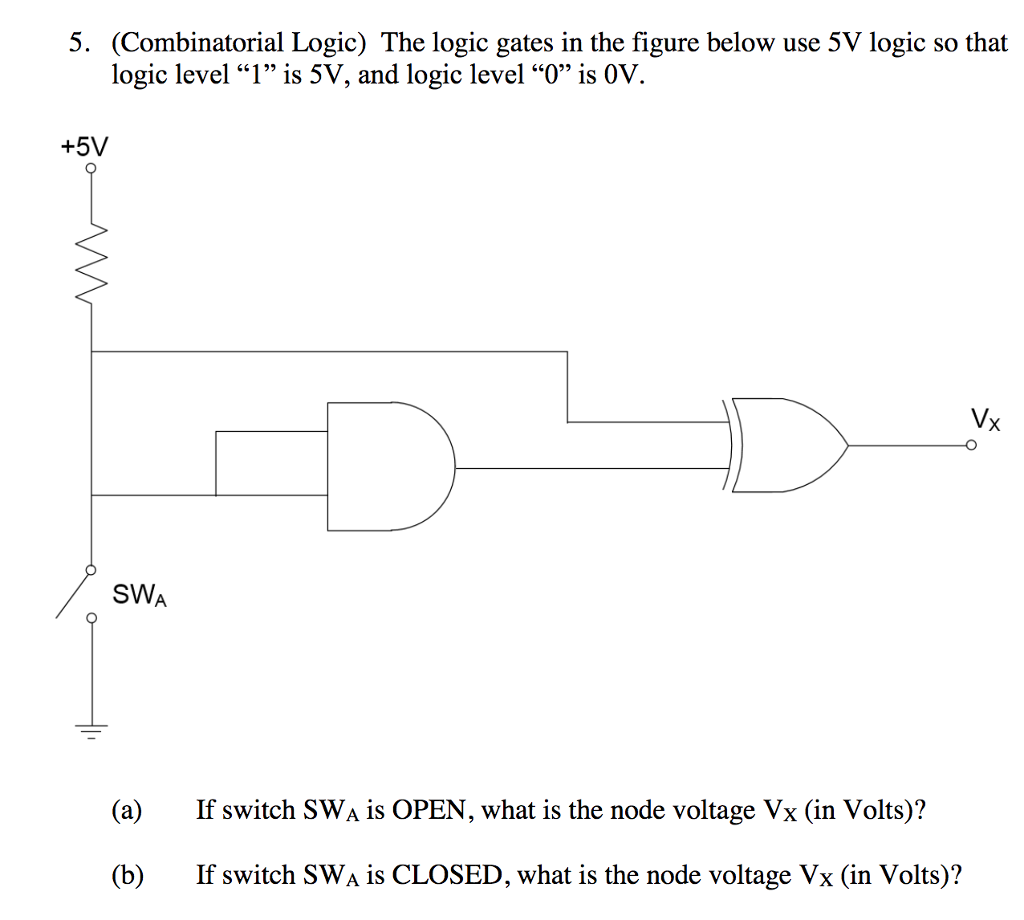 Solved The logic gates in the figure below use 5V logic so