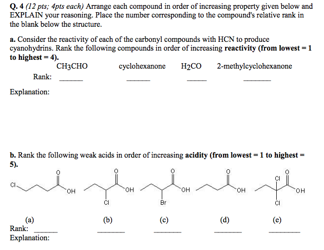 arrange the following carboxylic acids in order of acidity arrange the following carboxylic acids in order of acidity
