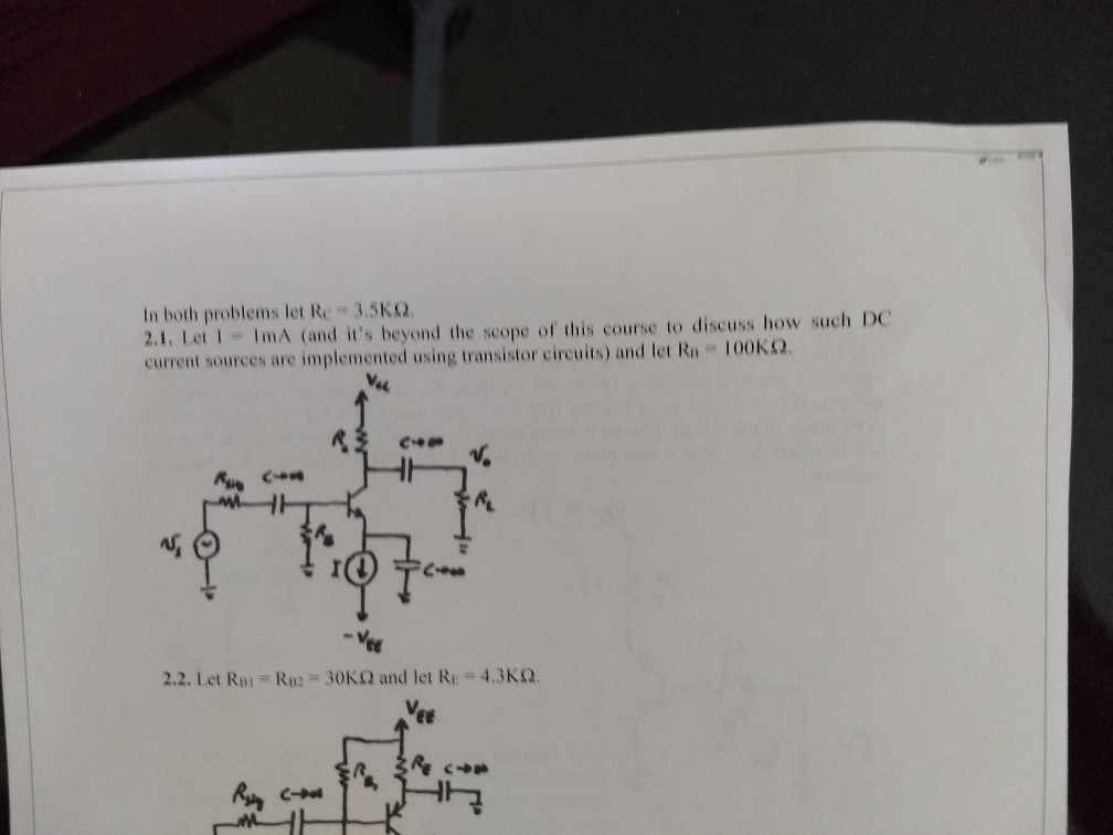 Solved Problem 2: BJT Small-Signal Voltage Amplifiers In The | Chegg.com