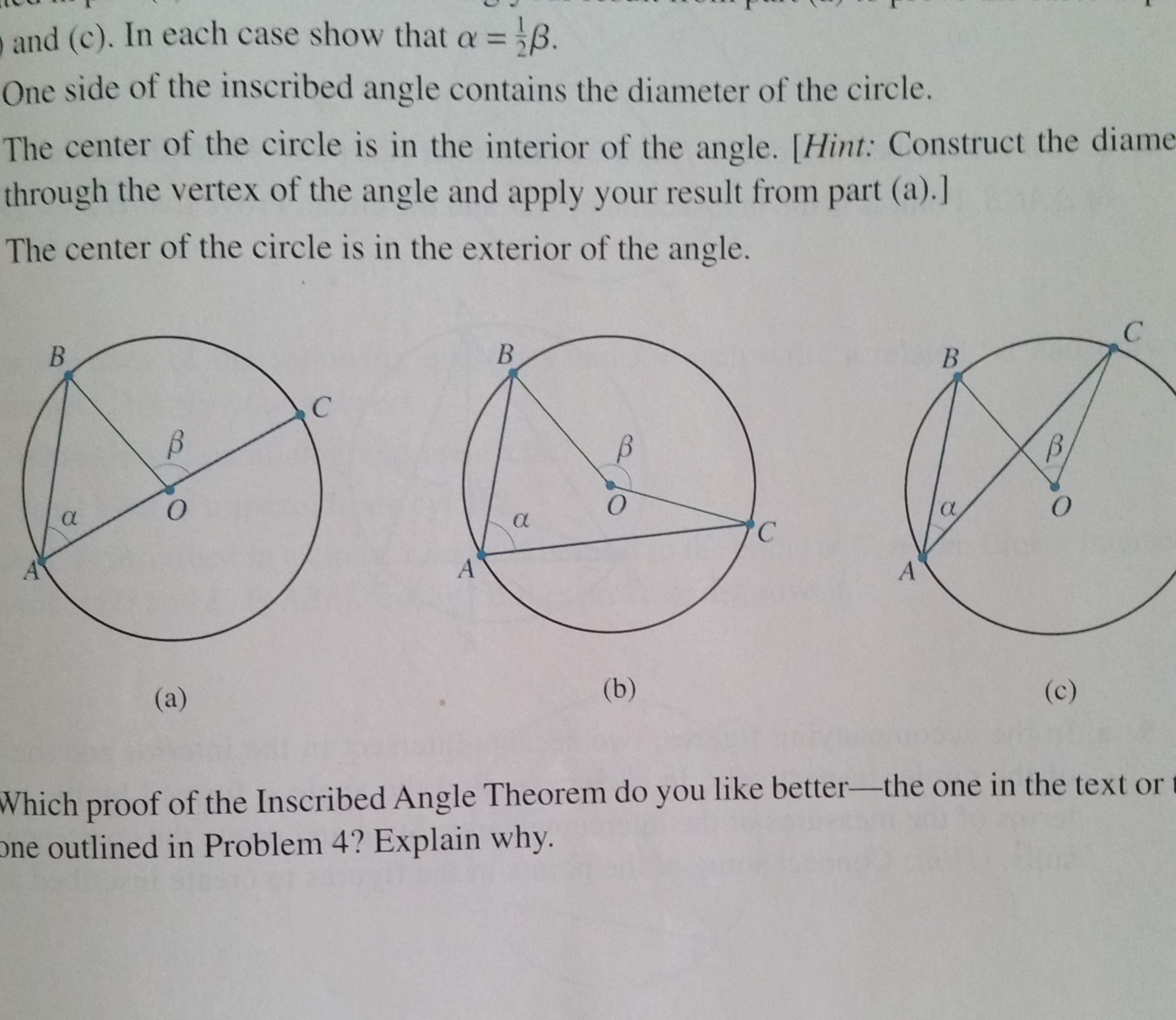 Inscribed Angles Assignment Answer Key