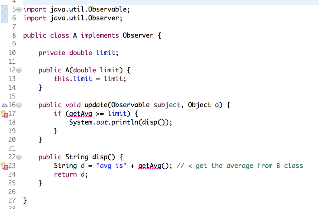 Solved 5e import java.util.Observable; 6 import | Chegg.com