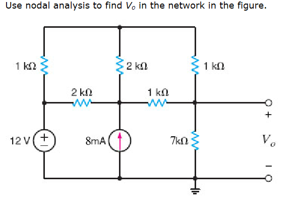 Solved Use nodal analysis to find V_o in the network in the | Chegg.com