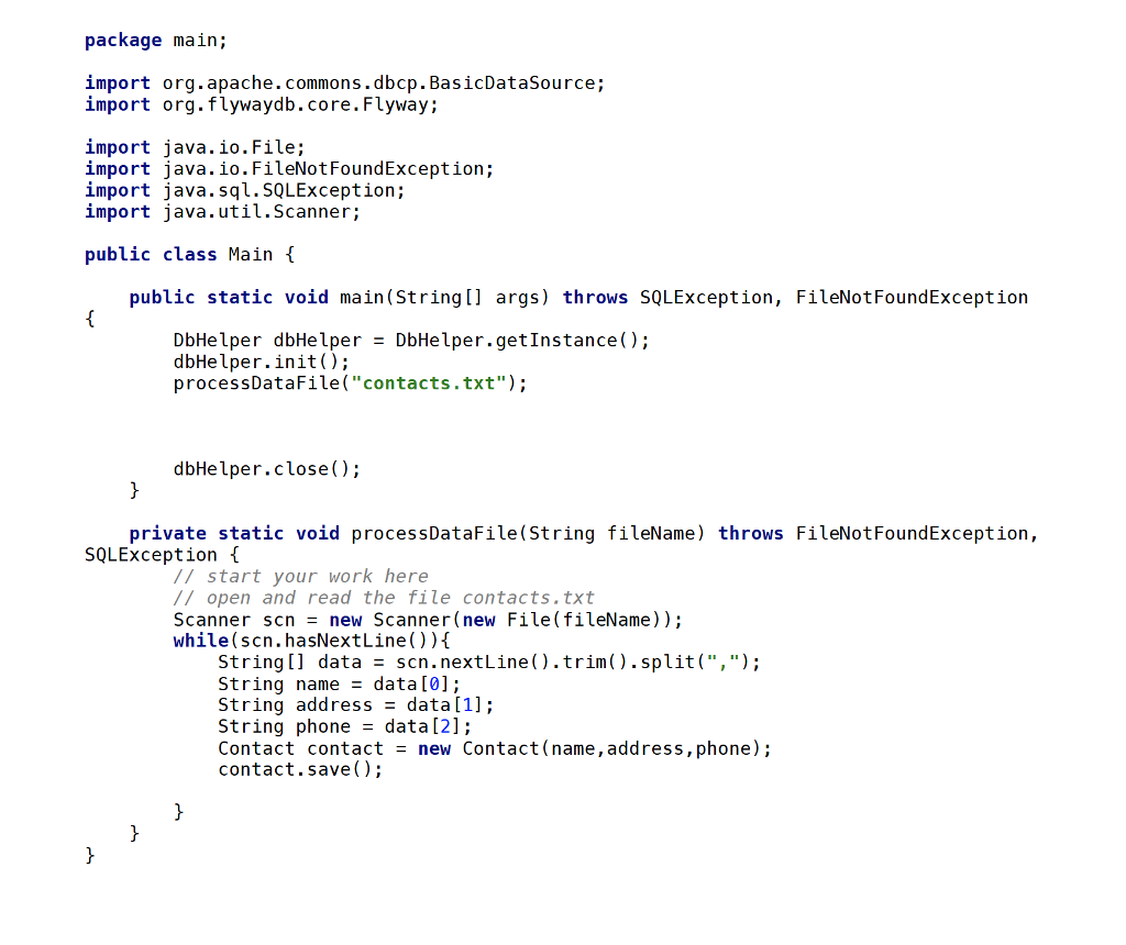Methods Document Io Code Examples Solved Go through each method and add enough documentation | Chegg.com