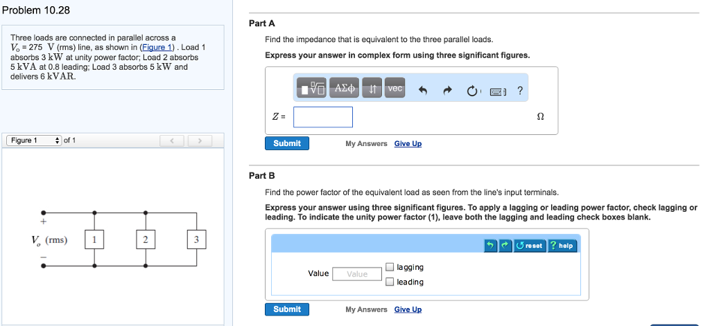 Solved Three Loads Are Connected In Parallel Across A V_o | Chegg.com