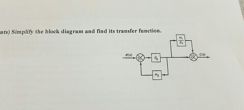 Solved Simplify the block diagram and find its transfer | Chegg.com