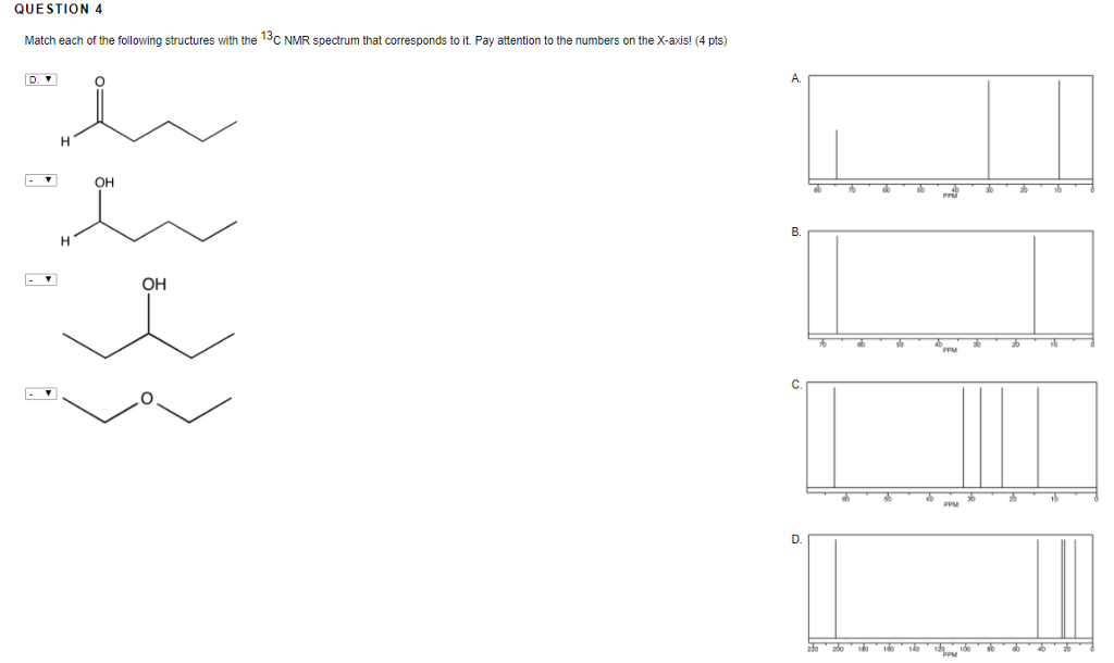 Solved Match each structure with the C13 NMR spectrum that | Chegg.com