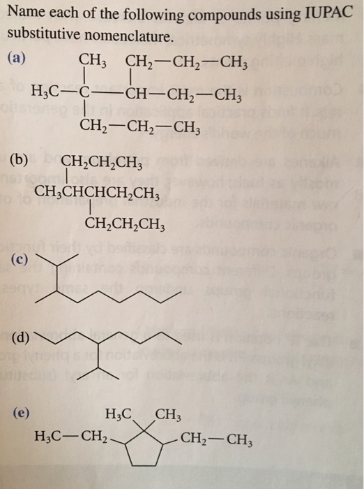 Solved Name Each Of The Following Compounds Using IUPAC Chegg Com