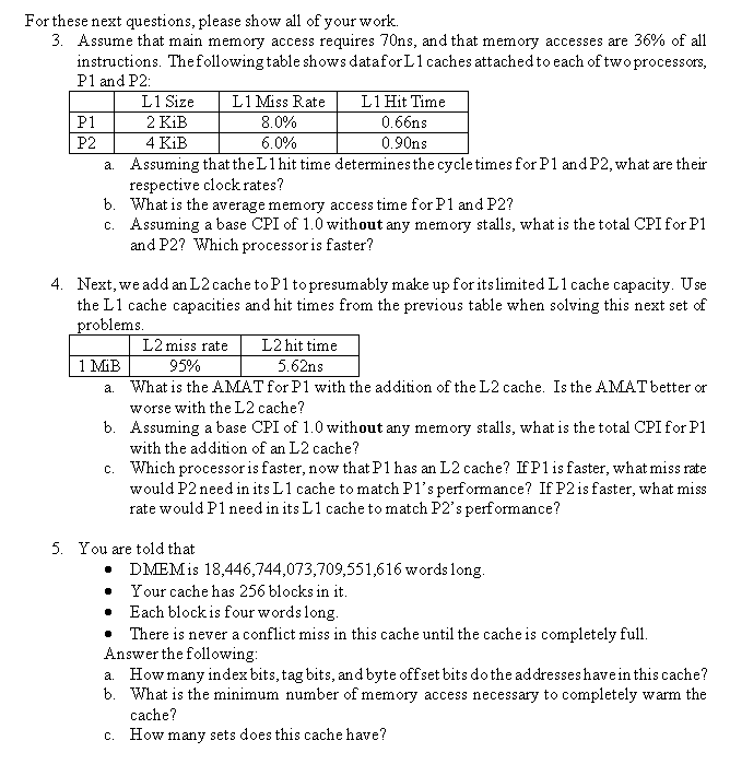 What Is The Average Memory Access Time For P1 And P2