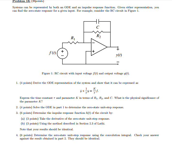 Solved Systems can be represented by both an ODE and an | Chegg.com