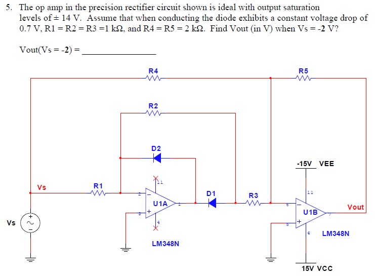 Solved The op amp in the precision rectifier circuit shown