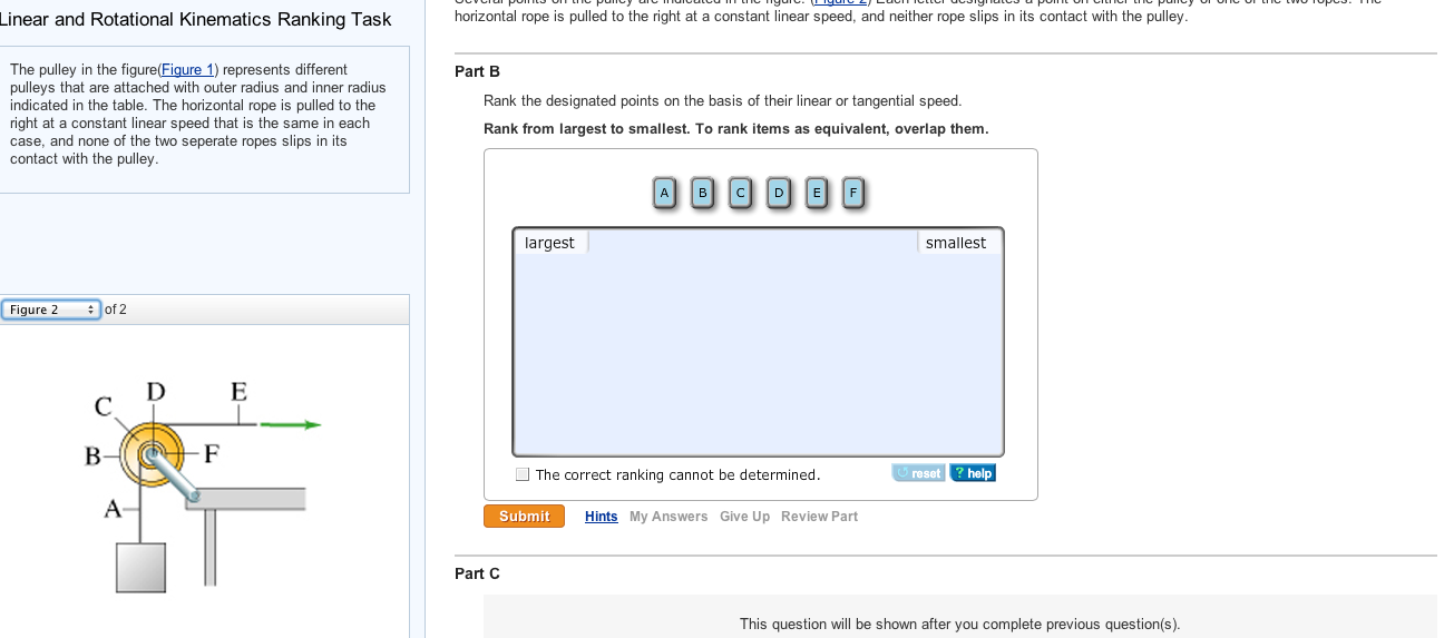 Solved Linear and Rotational Kinematics Ranking Task The