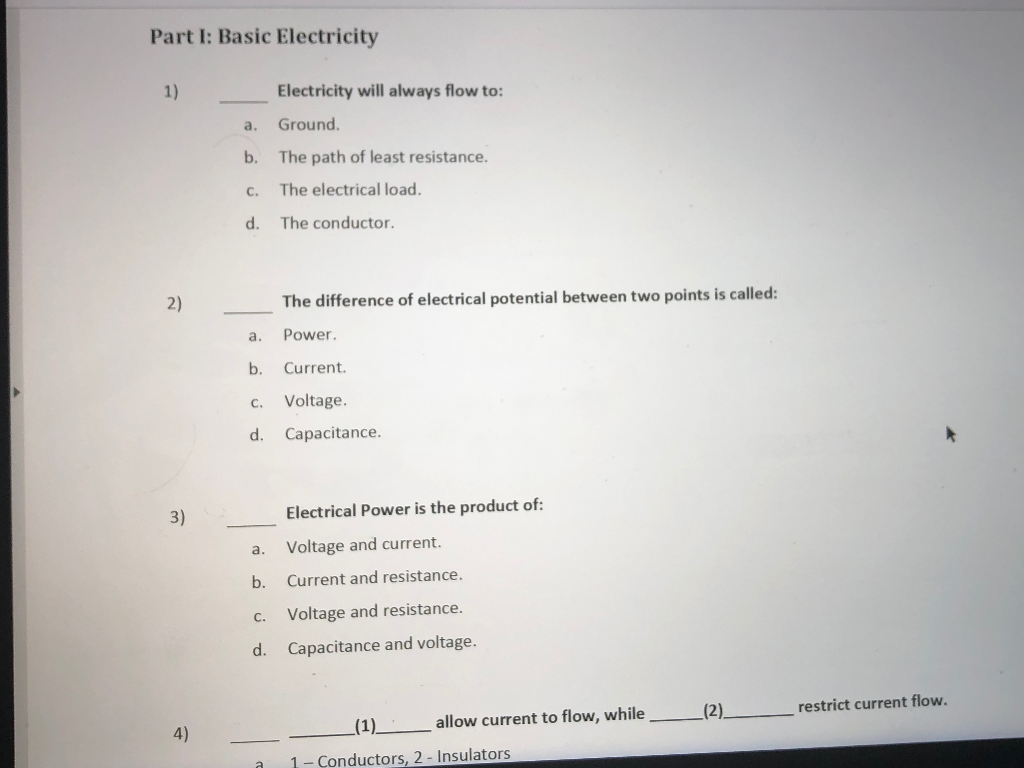 electricity always seeks the path of least resistance