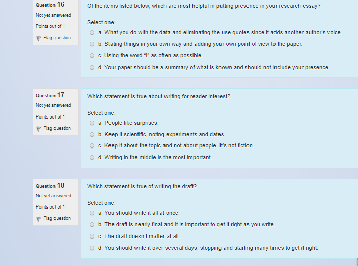 Solved Question 16 Not Yet Answered Points Out Of 1 Of The | Chegg.com