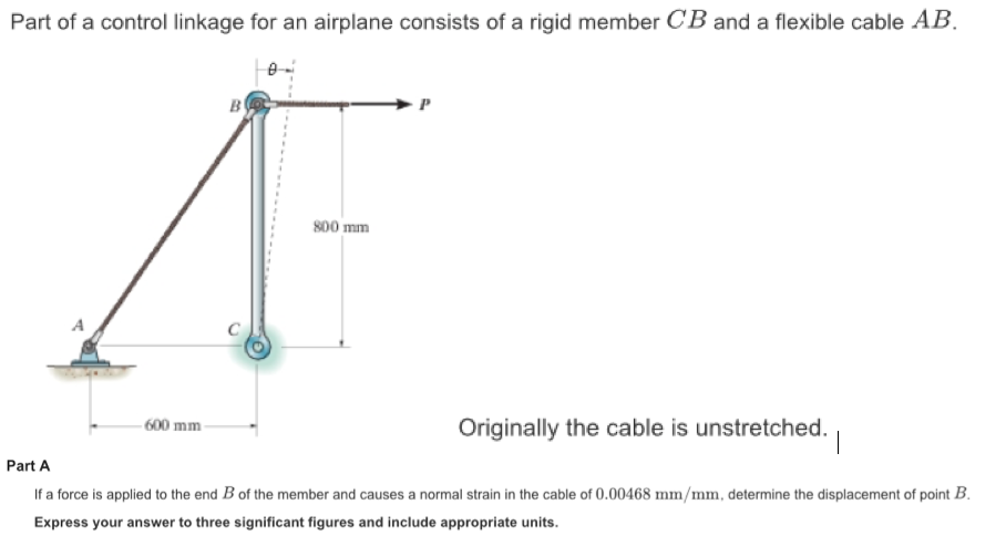 Solved Part of a control linkage for an airplane consists of | Chegg.com