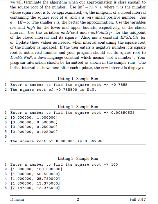 Solved Approximating a Square Root Using a Loop Out: 10/4 | Chegg.com
