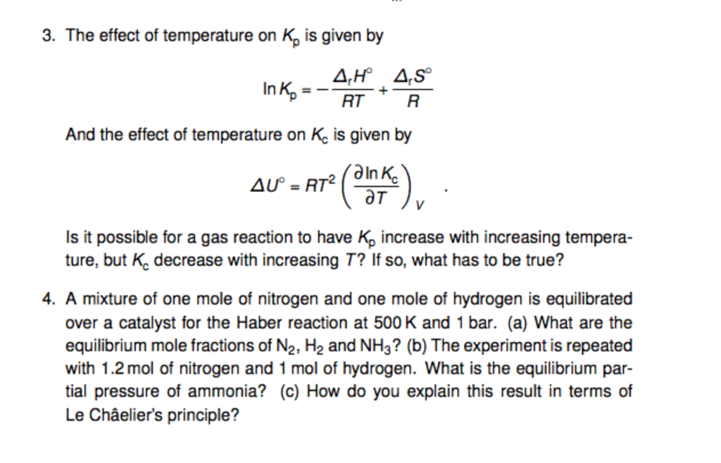 3. The effect of temperature on Kp is given by And | Chegg.com