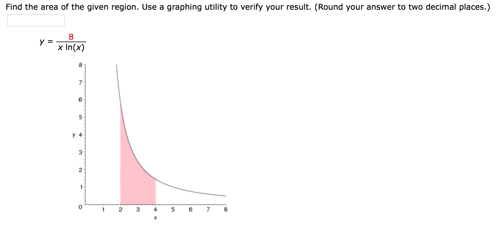 Solved Find the area of the given region. Use a graphing | Chegg.com
