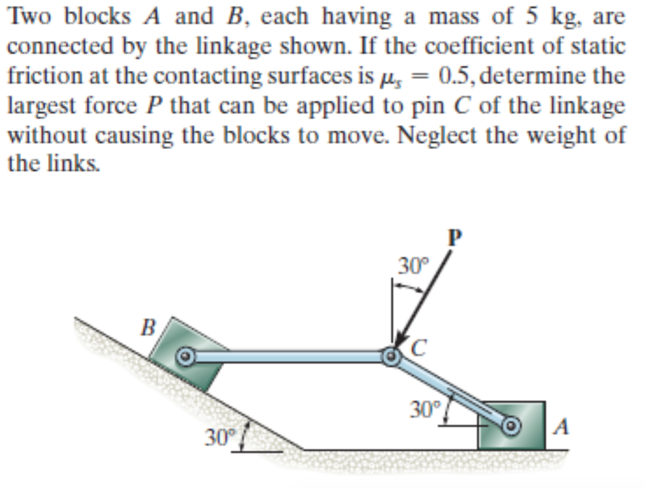 Solved Two Blocks A And B. Each Having A Mass Of 5 Kg. Are | Chegg.com