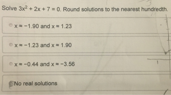 solve 3x 2 2x 7 0