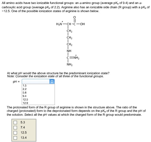 Solved All amino acids have two ionizable functional groups