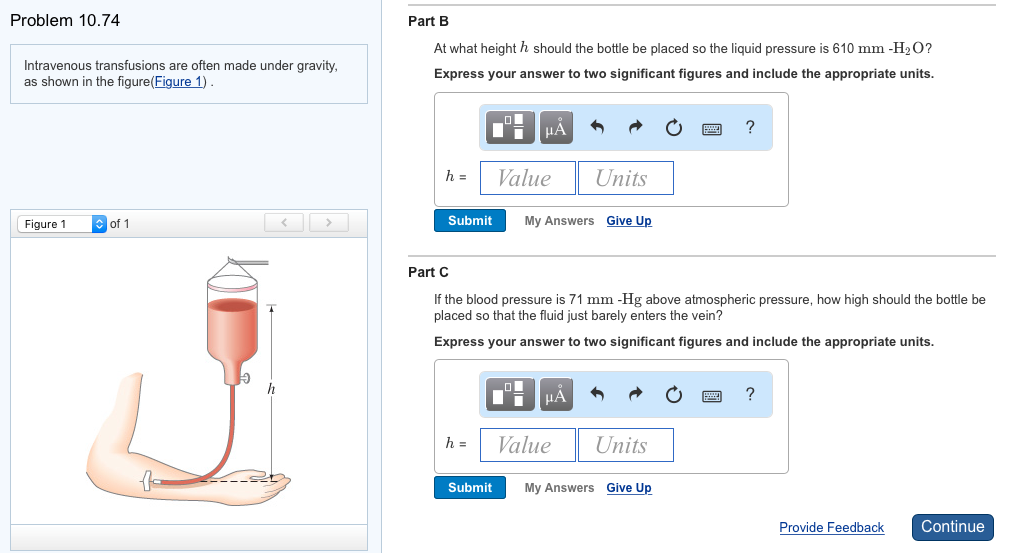 Solved Problem 10.74 Part B Intravenous Transfusions Are | Chegg.com