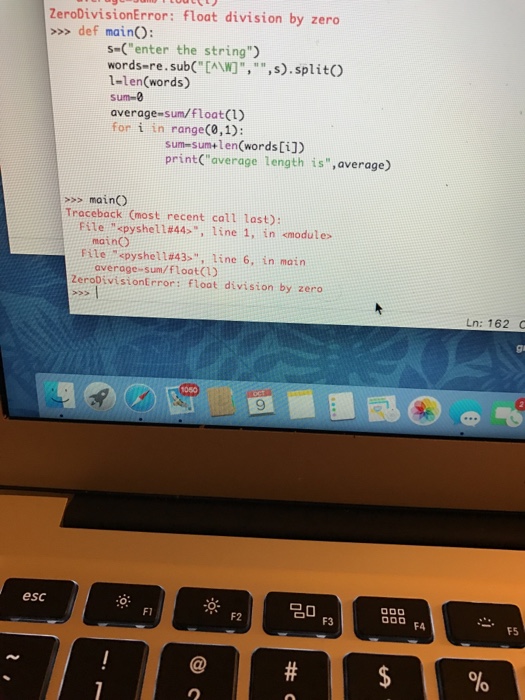 Solved ZeroDivisionError: float division by zero >>> def | Chegg.com