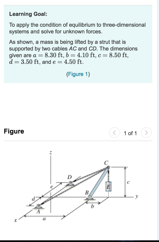 Solved A) A weight of 120 lb acts at C on the strut. Find