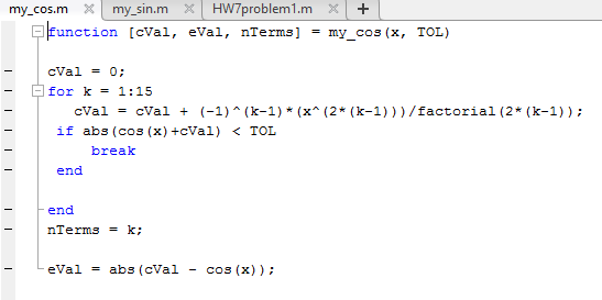 Solved Submit Matlab script m-file HW7problem1.m and Matlab | Chegg.com