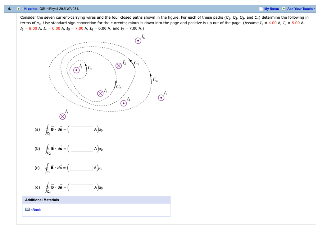 Solved 6. -14 points OSUniPhys1 29.5.WA.031 My Notes Ask | Chegg.com