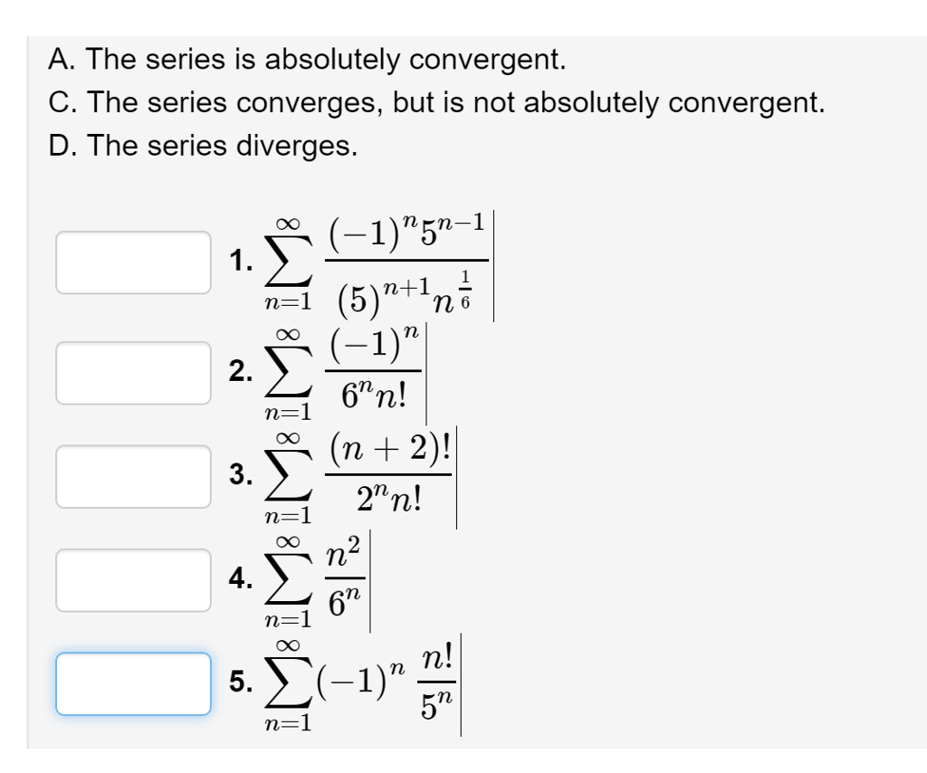 Solved The Series Is Absolutely Convergent C The Series Chegg Solved The Series Is Absolutely Convergent C The Series Chegg