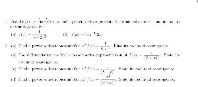 Use the geometric series to find a power series | Chegg.com